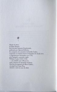 Colophon of Portuguese edition of Changing My Mind by Julian Barnes 