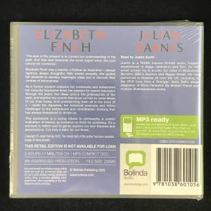 Back of Audio Book for Elizabeth Finch by Julian Barnes