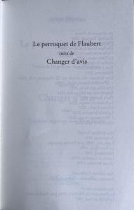 Preliminary Page of French translation by Julian Barnes
