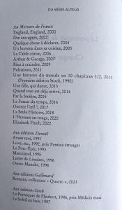 List of previously published books in French written by Julian Barnes