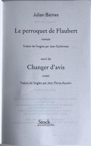 Title Page of French translation by Julian Barnes