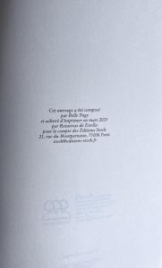 Publication or Printing information of French translation by Julian Barnes