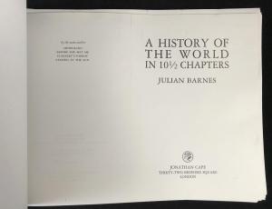 A History of the World in 10½ Chapters | Uncorrected Proof (Jonathan Cape, 1989; Author's Copy)