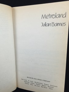 Metroland (McGraw-Hill, 1987): Title Page