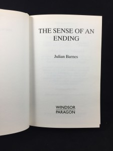 The Sense of an Ending (Windsor Paragon, 2011; Large Print): Title Page