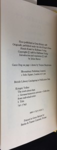 The Truth about Dogs by Volker Kriegel (Bloomsbury, 1988): Copyright