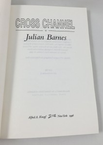 Cross Channel Uncorrected Proof (Random House Canada, 1996): Title Page