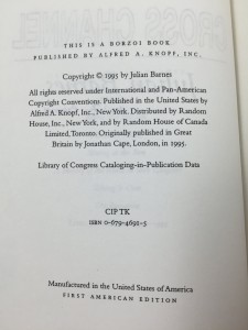Cross Channel Uncorrected Proof (Alfred A. Knopf, 1996): Copyright