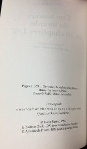 Une histoire de monde en 10 chapitres 1/2 (Mercure de France, 2011; French): Copyright