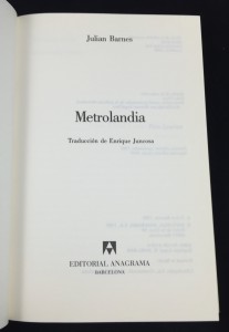 Metrolandia (Anagrama, 1989): Title Page