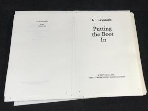 Putting the Boot In | Unbound Proof (Jonathan Cape, 1985; Author's Copy)