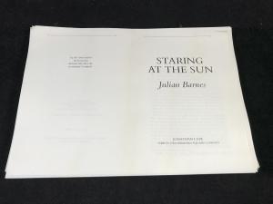 Staring at the Sun | Unbound Proof (Jonathan Cape, 1986; Author's Copy)