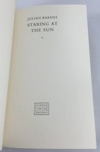 Staring at the Sun (London Limited Editions, 1986): Preliminary Title Page