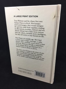 The Sense of an Ending (Windsor Paragon, 2011; Large Print): Back Cover