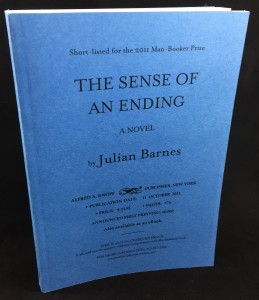 The Sense of an Ending | Blue U.S. Proof (Knopf, 2011): Cover