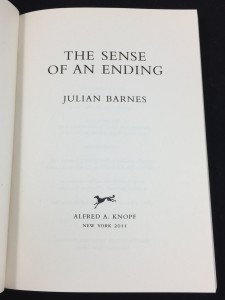 The Sense of an Ending | Blue U.S. Proof (Knopf, 2011): Title Page